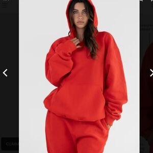 Comfrt Minimalist Hoodie Set - Red